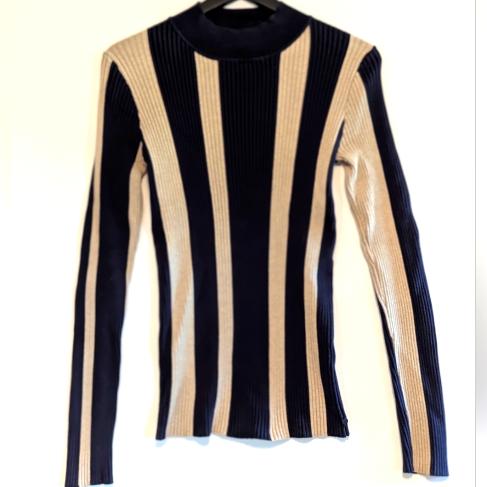 Scotch & Soda Vertical Ribbed Stripes Sweater 70s Vibe Excel Used Cond Large Top - Picture 5 of 7